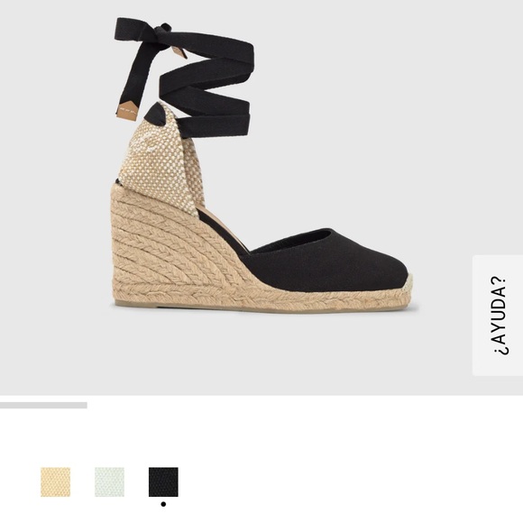 ✨NWT✨Castaner Black Lace Up Classic Organic Cotton Jute Wedge Espadrille Sandals - Picture 5 of 16